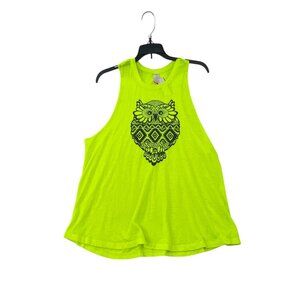 No Boundaries NWT Girls Owl Graphic Sleeveless Tank Top Size M (7-9) Neon Yellow